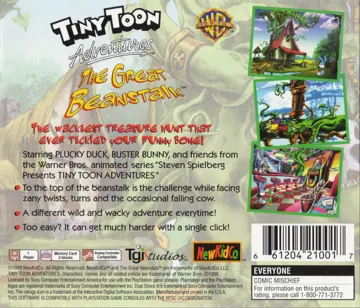 Tiny Toon Adventures - The Great Beanstalk (US) box cover back